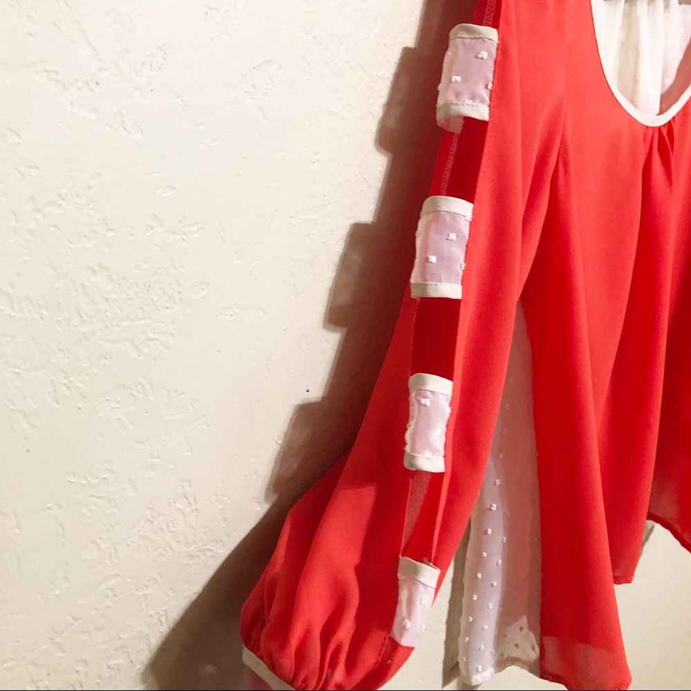 ModCloth Ryu Caged Sleeve Color Block Top - Picture 4 of 6